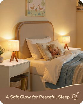 EDISHINE Tripod Table Lamp creates warm ambience with soft light.