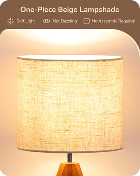 EDISHINE Tripod Table Lamp wooden tripod provides sturdy construction and elegant style.
