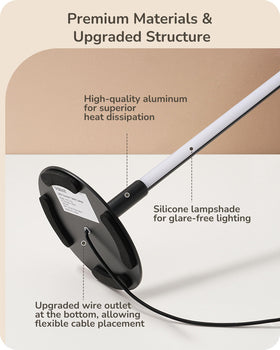 EDISHINE silicone-shade lamp offers soft, non-glaring bedside light for evenings.