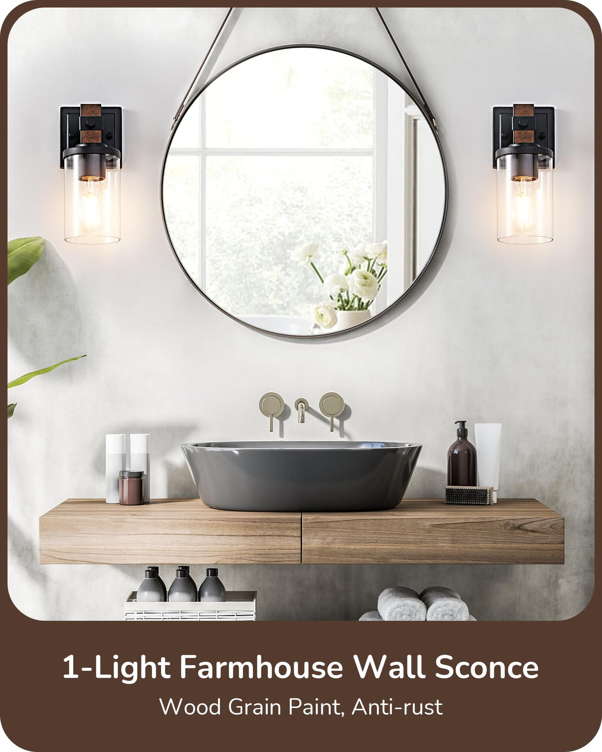 EDISHINE vanity light with E26 base accepts many bulbs for customizable brightness.