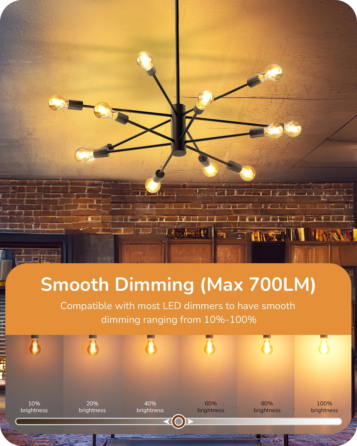 EDISHINE Vintage LED Edison bulb 2200K amber warmth highlights colors.