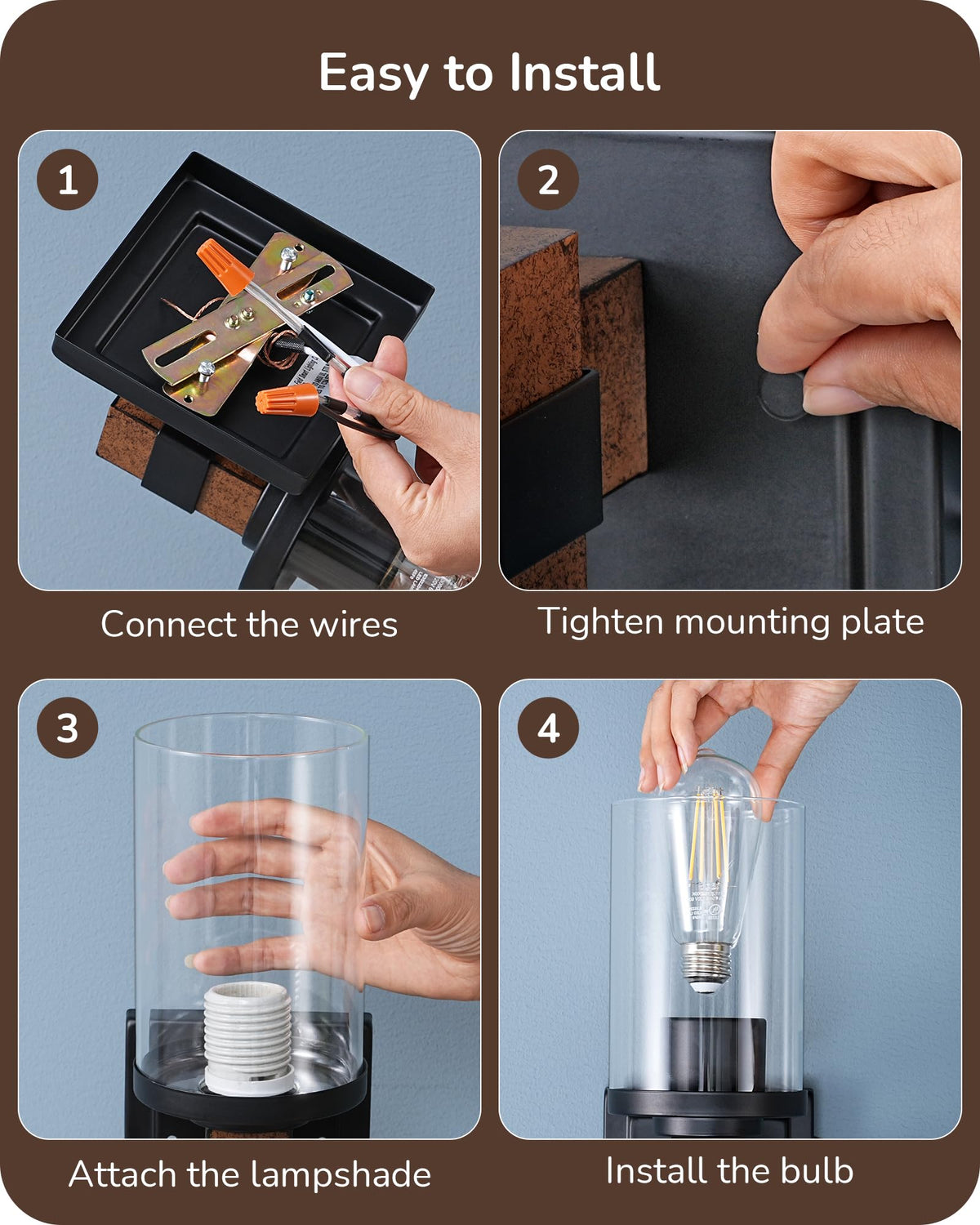 EDISHINE wall sconce reversible mount shows up-down tilt for versatile lighting.
