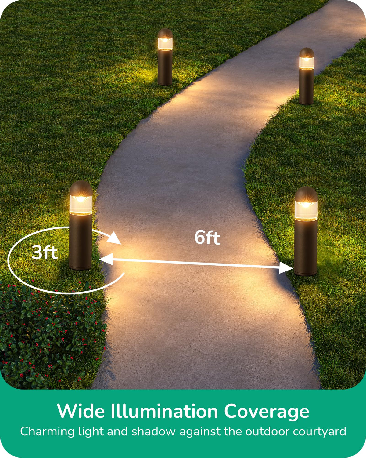 EDISHINE 3000K warm white outdoor light enhancing driveways