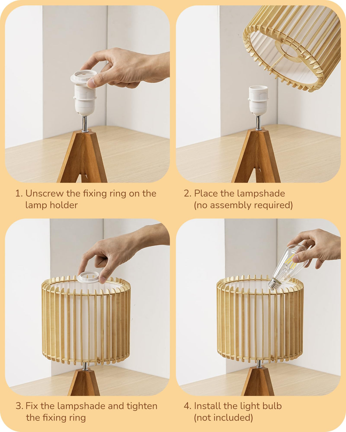 EDISHINE white PVC shade edge for soft ambient diffusion across the room.