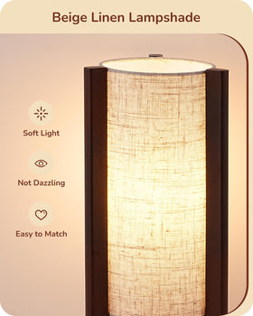 EDISHINE rosewood cylinder base complements the shade with balanced design