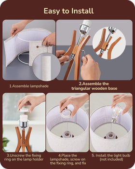 EDISHINE wooden base provides sturdy support for bedside tasks
