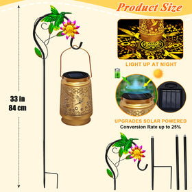 EDOF 33-inch shepherd hook elevates the lantern for easy outdoor hanging.