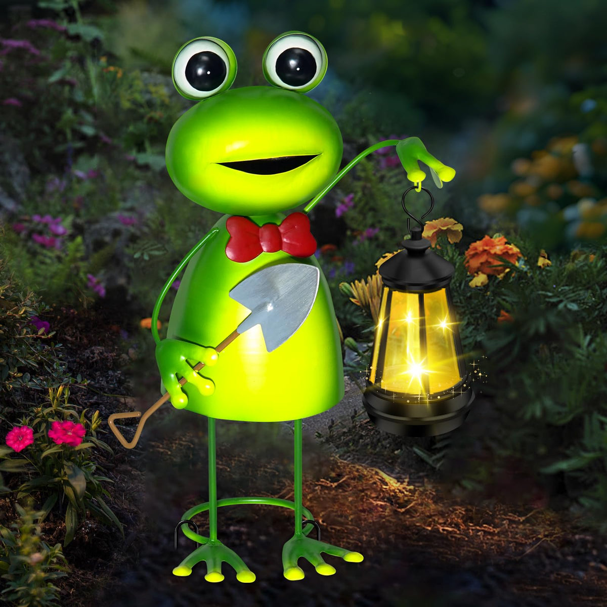 Metal frog decor adds whimsy and durability to yard, porch, or patio