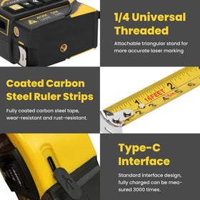 Edovaf 4-in-1 laser tape measure packaging shows complete toolkit.