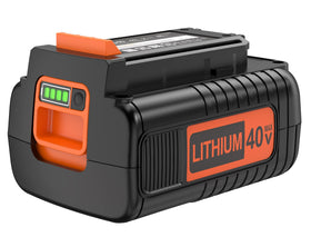 EDRF 40V MAX battery front view, ready to power Black+Decker tools with longer runtimes