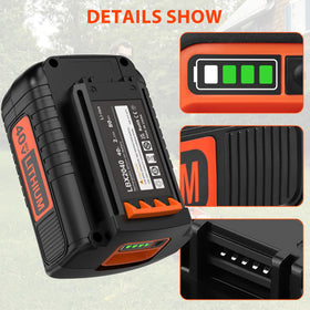 EDRF 40V MAX battery side view, built for durable performance and steady charge