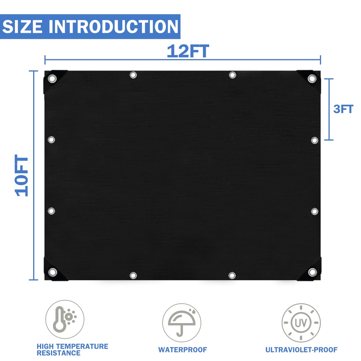 EEATUZTL tarp with rust-proof grommets enables secure anchoring
