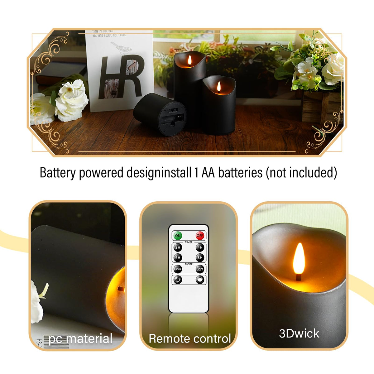 Eebuss battery-operated candles on a dining table creating ambience