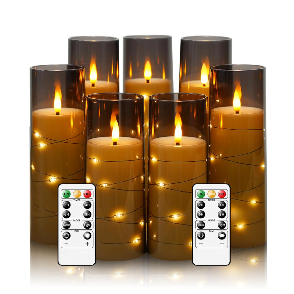 Eebuss flameless candle with embedded star string creates whimsical ambiance