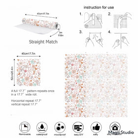 Eedvrko removable floral wallpaper simplifies updates without mess.