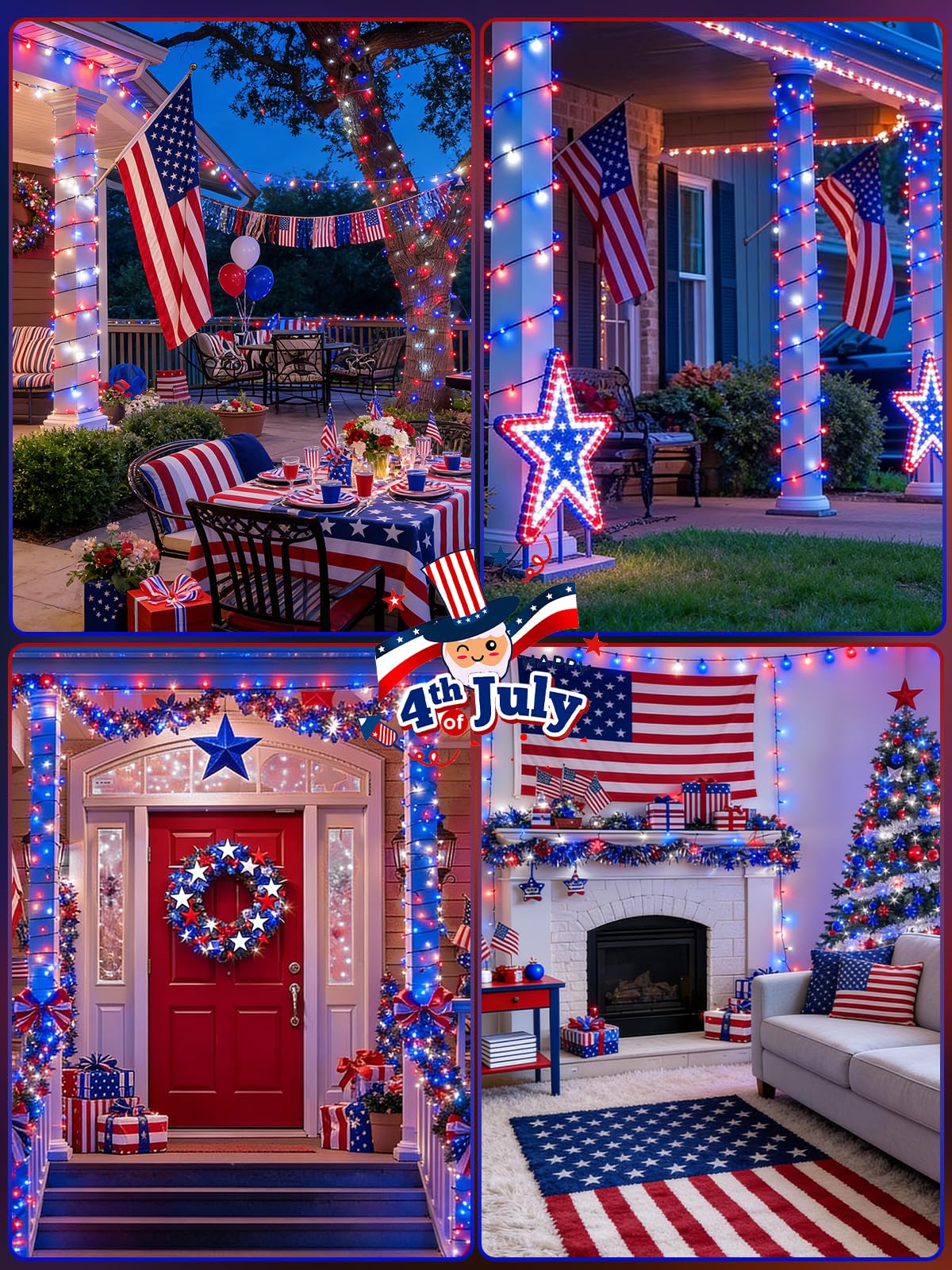 EEW outdoor festive lights suitable for fences, porches, and trees