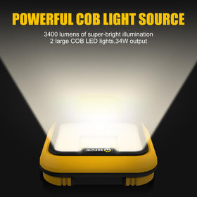 EEFOW work light with 240-degree swivel for versatile angle coverage on jobsites.