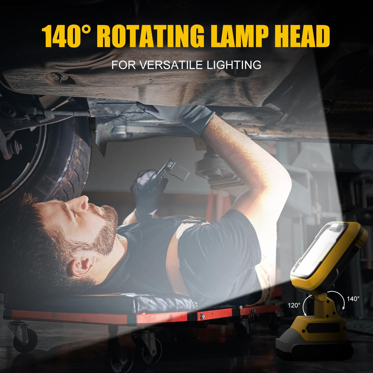 EEFOW work light with moisture-dust shield protecting against environmental hazards.