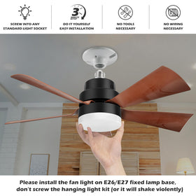 EEK socket fan light installed tool-free in any standard socket