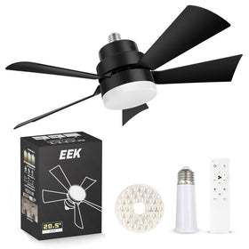 EEK socket fan light with remote for quiet cooling and lighting