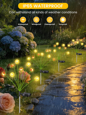 EEW solar dandelion-bee lights lighting garden path softly