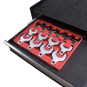 EFFICERE 1/2-inch drive crowfoot set covers large sizes for auto and plumbing tasks.