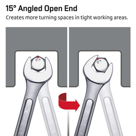 12-point offset box end improves clearance around obstructions.