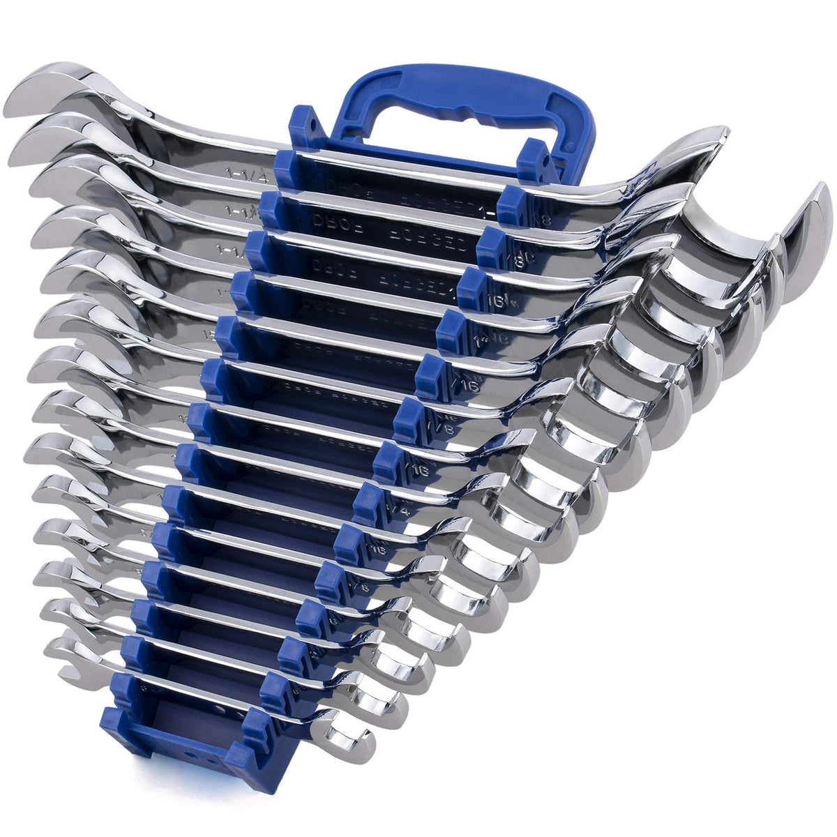EFFICERE 14-piece angle-head wrench set in 3/8 inch for tight spots.