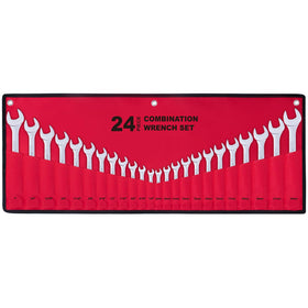 EFFICERE 24-piece master wrench set with roll pouch for portable storage.