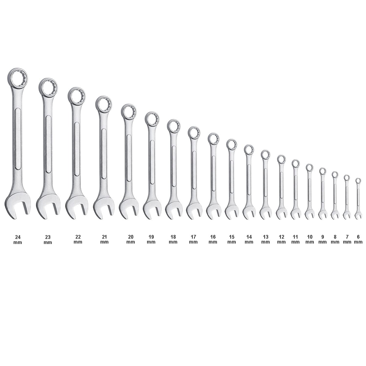 EFFICERE angled open end image demonstrates 15-degree design for better access in tight spaces.