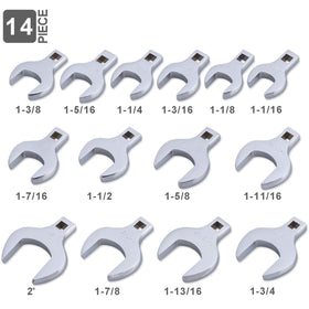 EFFICERE chrome vanadium crowfoot wrenches gleam with rust-preventive finish for durability.