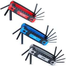EFFICERE folding hex key set in compact form for easy storage and quick access.
