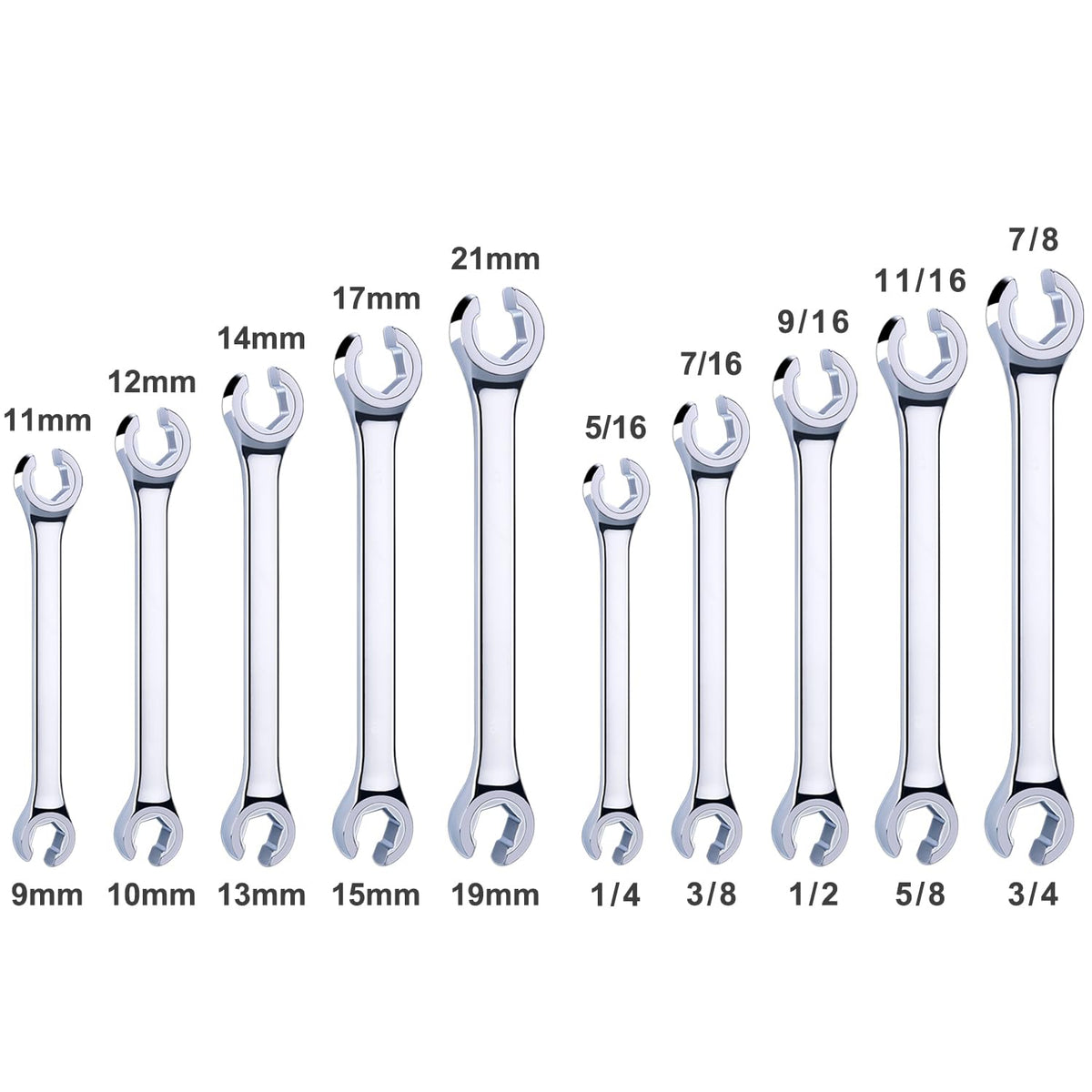 EFFICERE radiused corner opening protects fasteners from rounding during work.