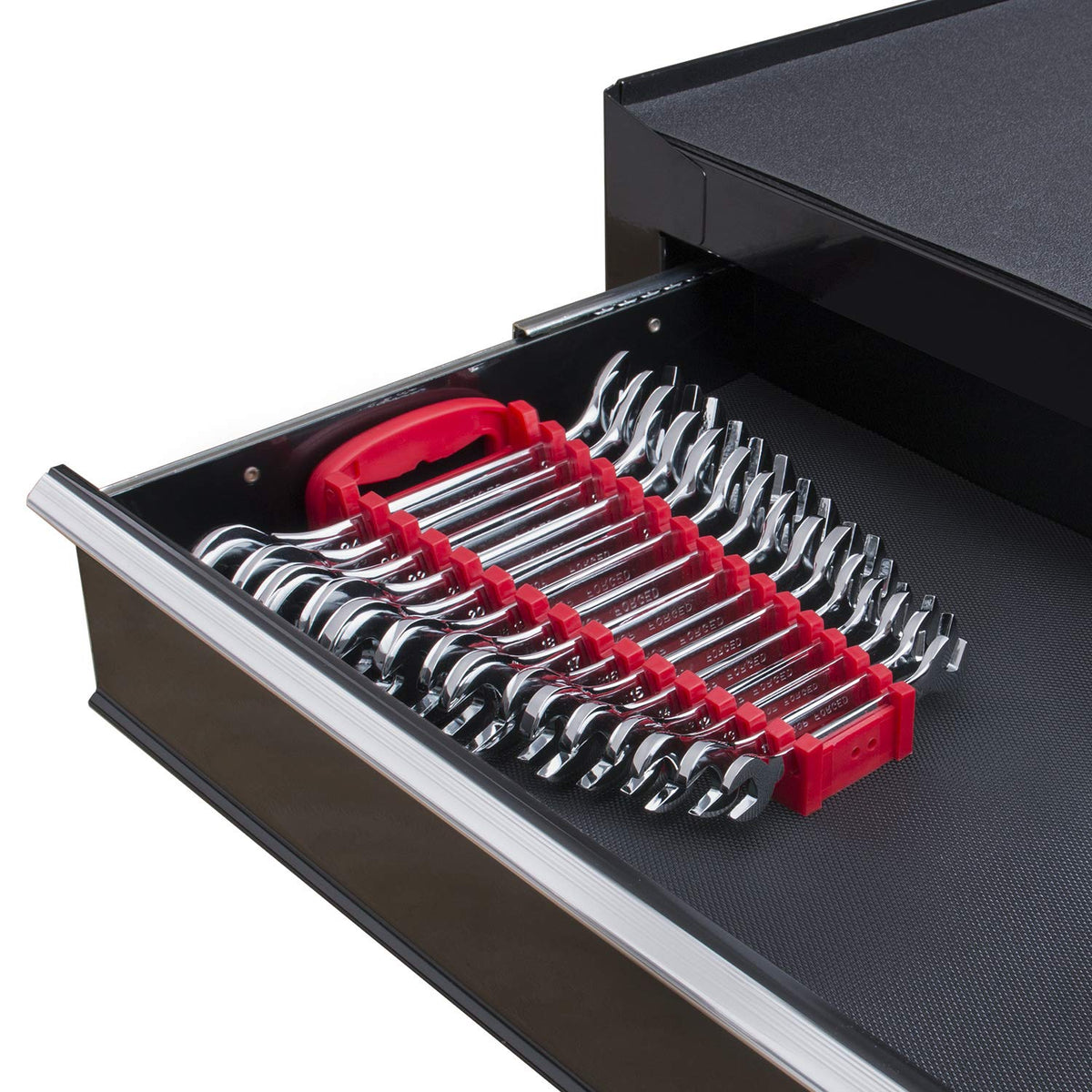 EFFICERE compact storage rack keeps wrenches organized and ready.