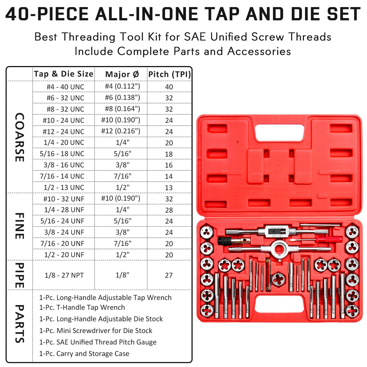 EFFICERE T handle tap wrench providing stable control during threading