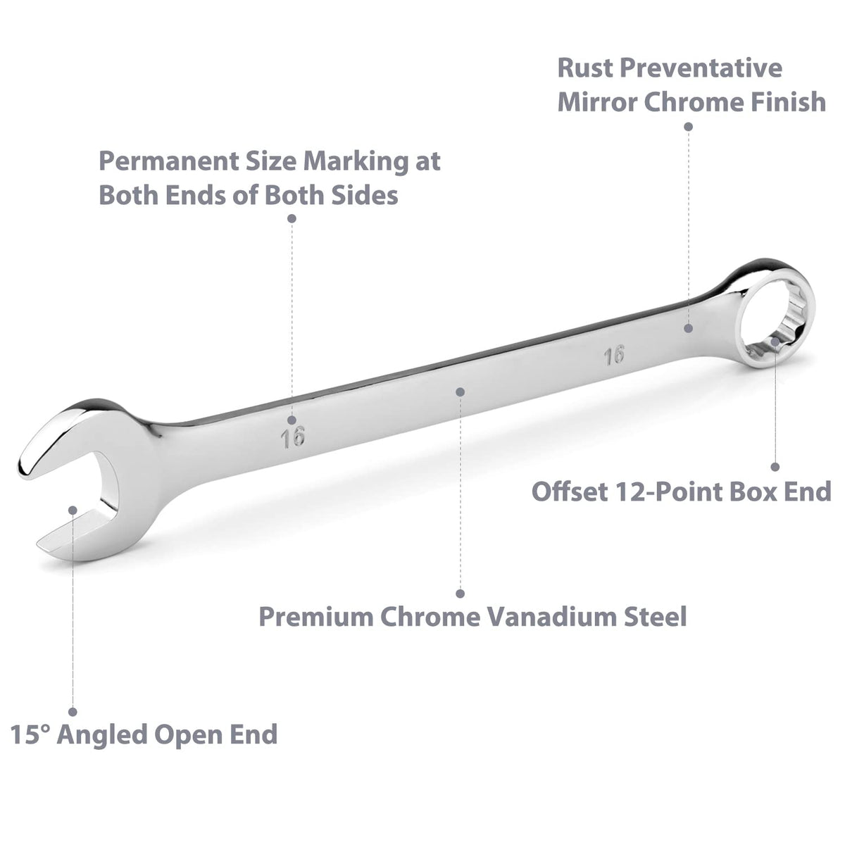 EFFICERE chrome vanadium steel with mirror finish for durability and corrosion resistance