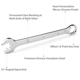 EFFICERE chrome vanadium steel with mirror finish for durability and corrosion resistance
