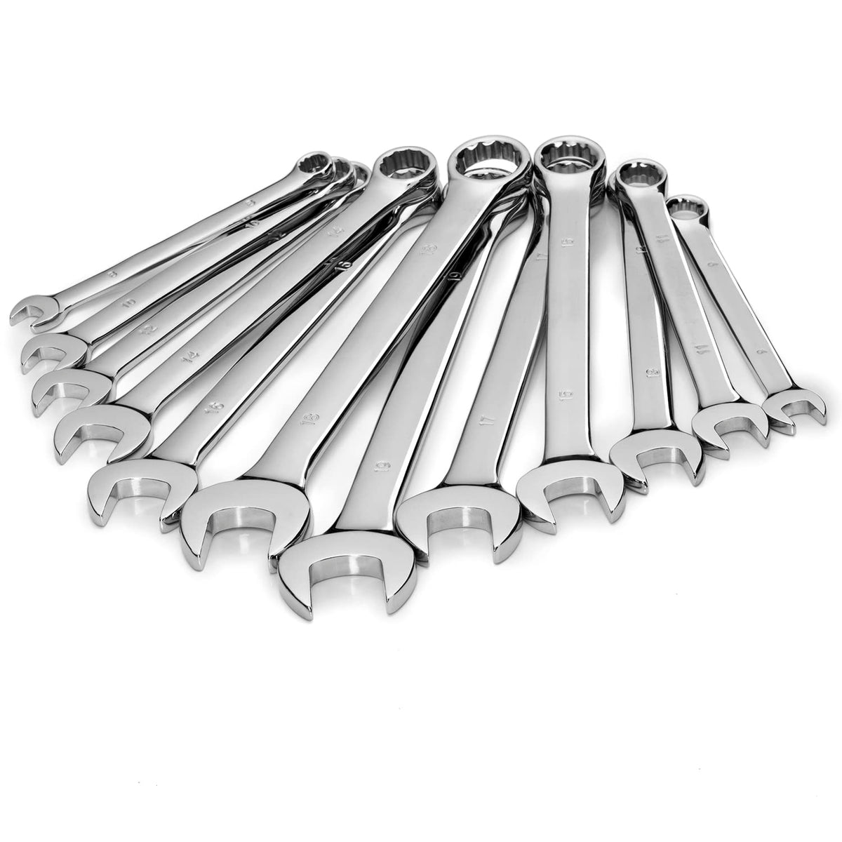EFFICERE open-end wrench with 15-degree angle reduces swing in tight spaces