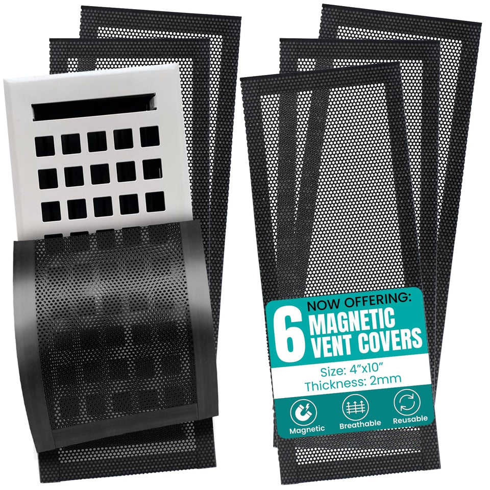 Efforest magnetic floor vent cover secured on metal register showing strong hold.