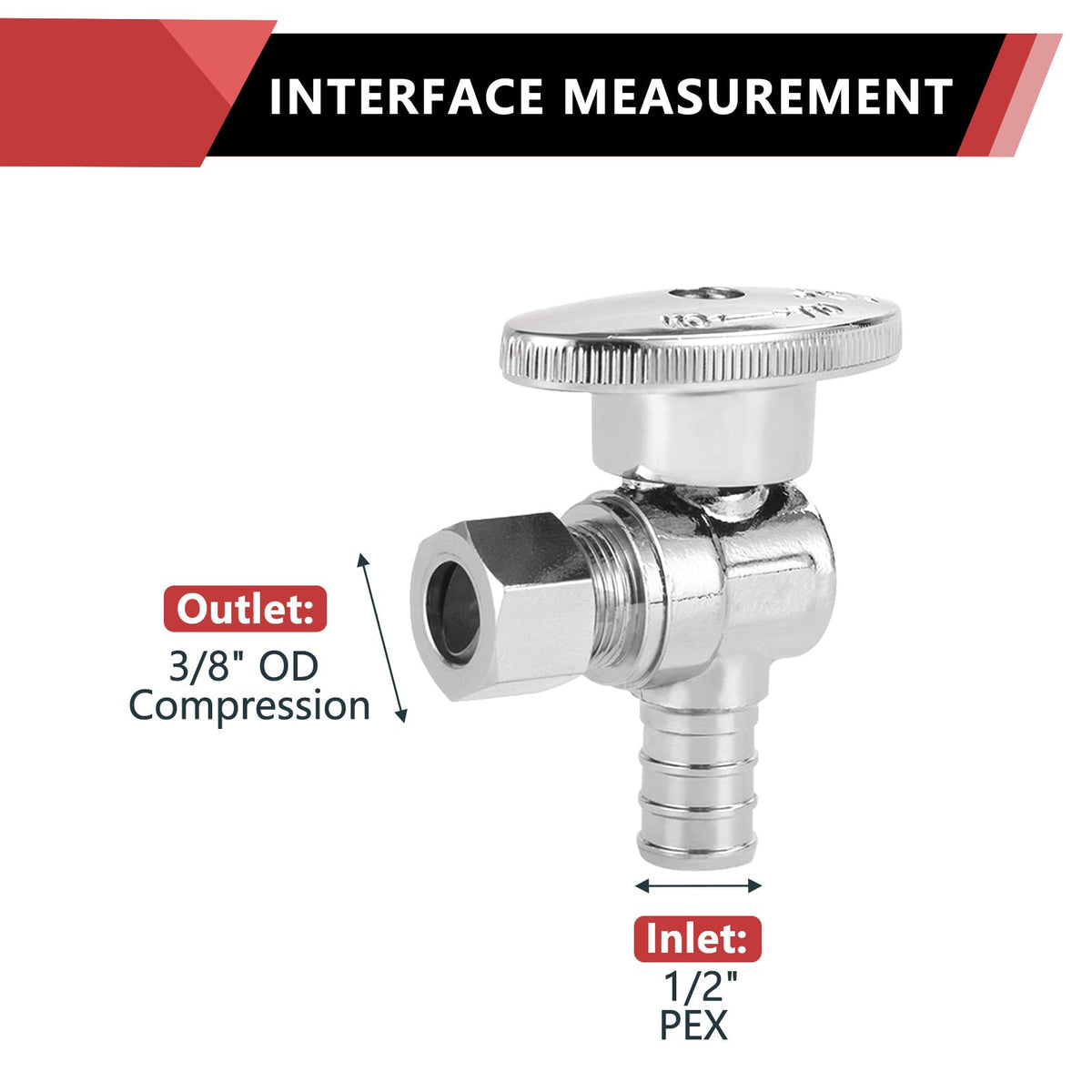 Close-up of a brass chrome-plated EFIELD valve for durable performance.
