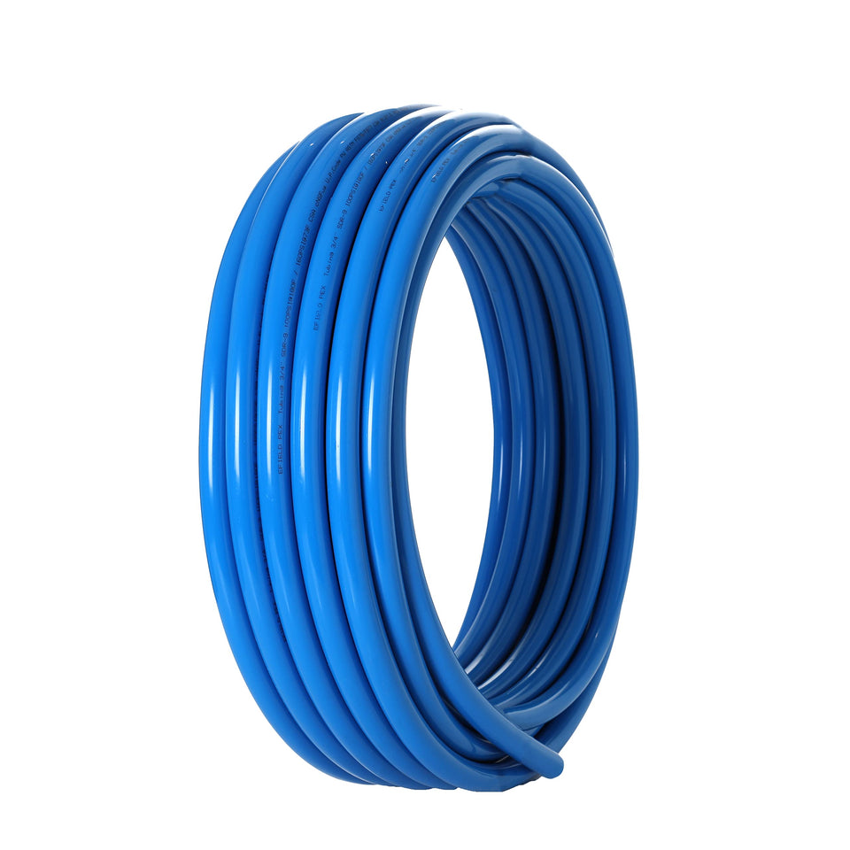 EFIELD Pex A 3/4-inch blue pipe, 100 ft, for clean potable water distribution.