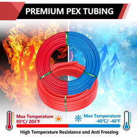 EFIELD blue and red PEX-B for hot and cold water setup