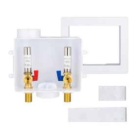 EFIELD WM051 universal outlet box with center drain for easy laundry hookups.