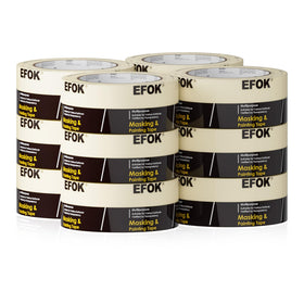 EFOK masking tape roll close-up shows durable adhesive for clean edges.