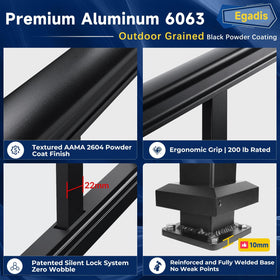Egadis aluminum rail system profile highlighting strength and outdoor durability