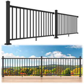 Egadis railing kit assembly shows modular posts for quick DIY porch setup.