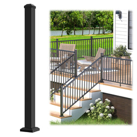 Egadis railing post 39in textured black finish for outdoor decks