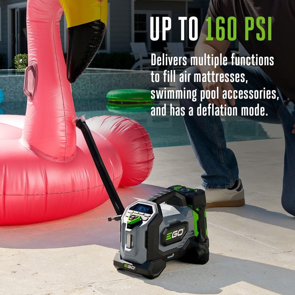EGO Power+ inflator with memory presets for fast tire fills