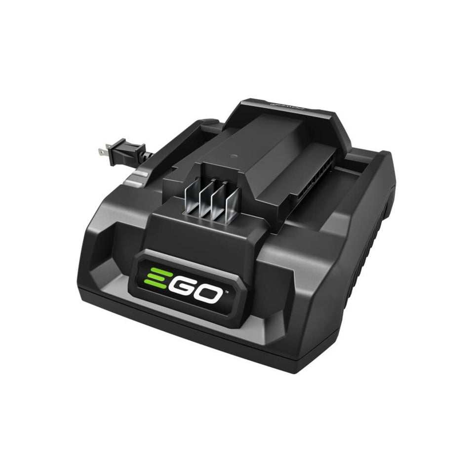 EGO Power+ CH3200 front view with cooling fan for safe charging.