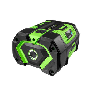 EGO Power+ 56V 7.5Ah battery front view with visible runtime gauge.